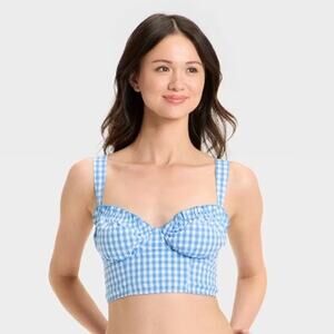 Colsie NWT Women's Blue Gingham Corset Size XL